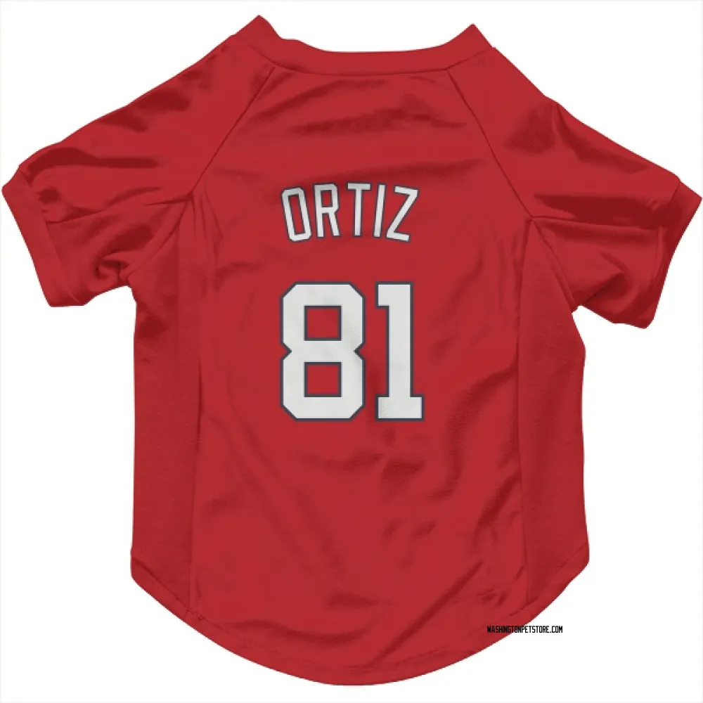 Washington Nationals Abimelec Ortiz Red Pet Jersey for Dog & Cat