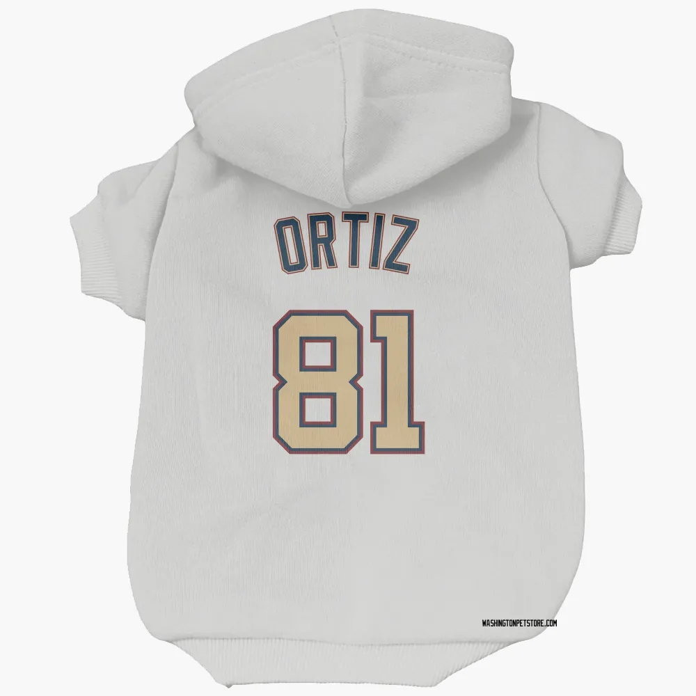Washington Nationals Abimelec Ortiz White/Gold Pet Hoodie for Dog & Cat