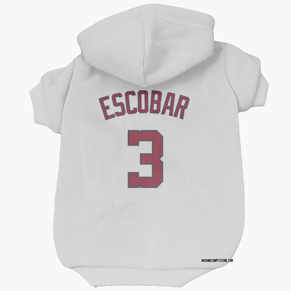 Washington Nationals Alcides Escobar White Pet Hoodie for Dog & Cat