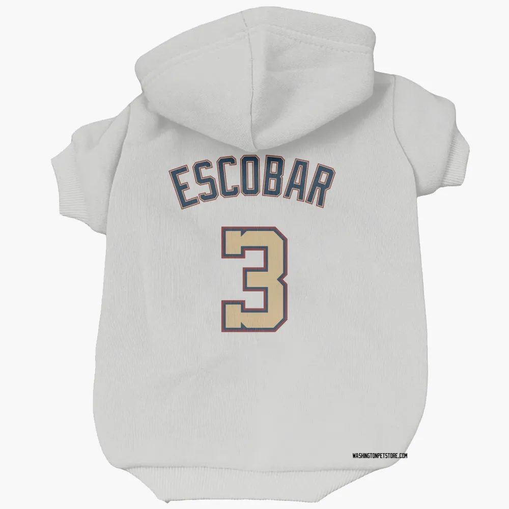 Washington Nationals Alcides Escobar White/Gold Pet Hoodie for Dog & Cat