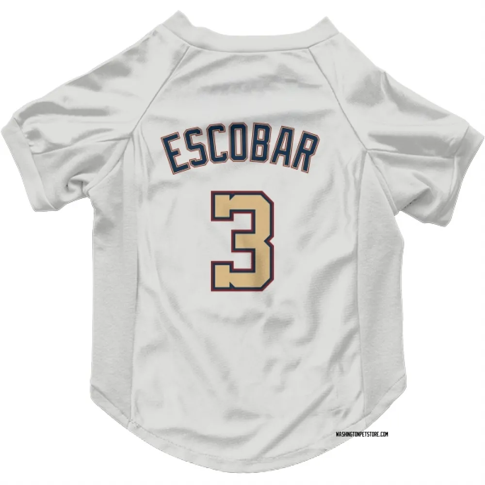 Washington Nationals Alcides Escobar White/Gold Pet Jersey for Dog & Cat