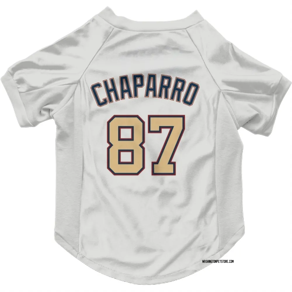 Washington Nationals Andres Chaparro White/Gold Pet Jersey for Dog & Cat
