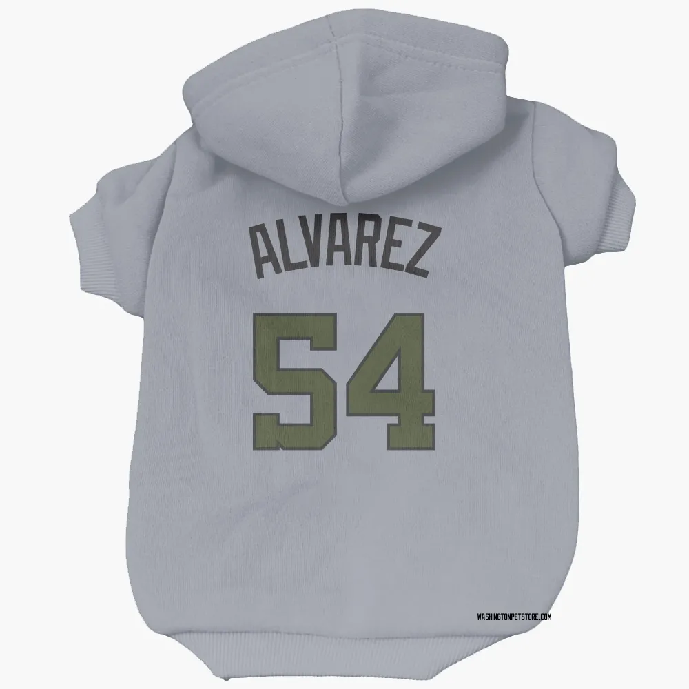 Washington Nationals Andrew Alvarez Gray Pet Hoodie for Dog & Cat