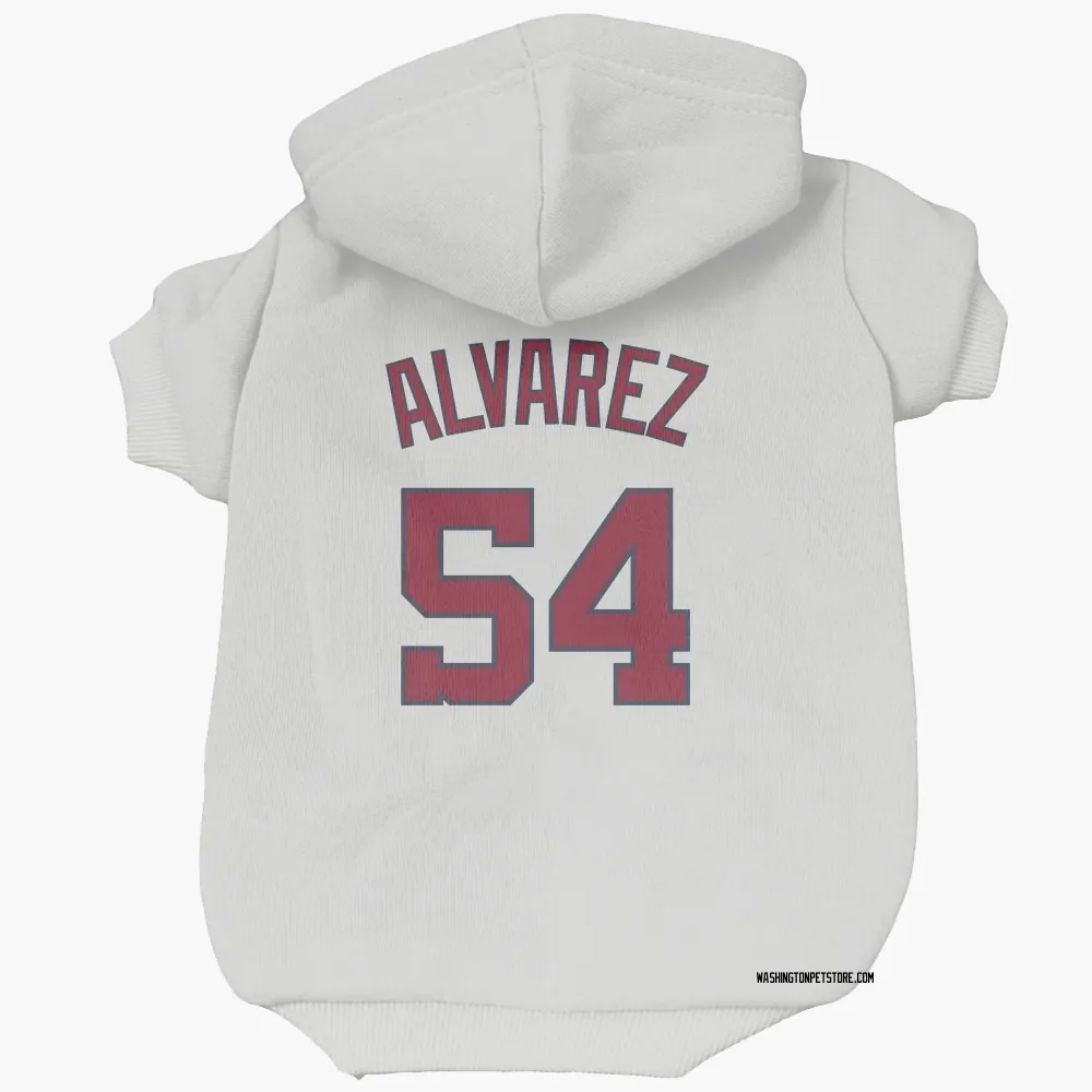 Washington Nationals Andrew Alvarez White Pet Hoodie for Dog & Cat