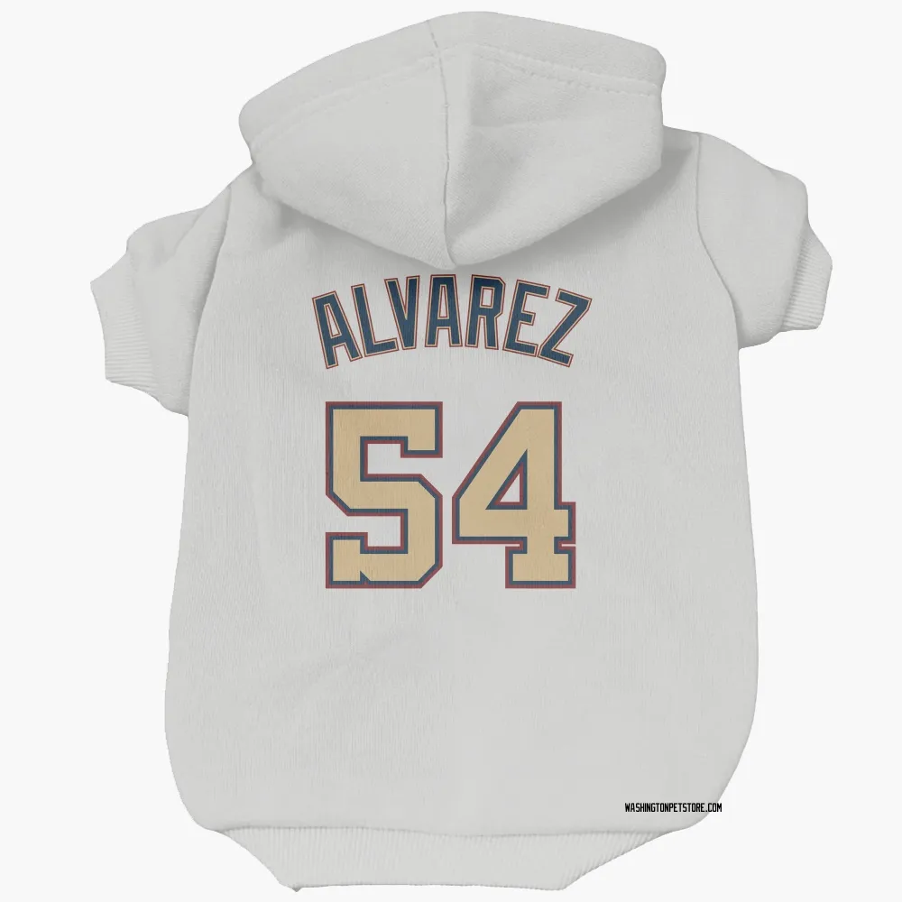 Washington Nationals Andrew Alvarez White/Gold Pet Hoodie for Dog & Cat