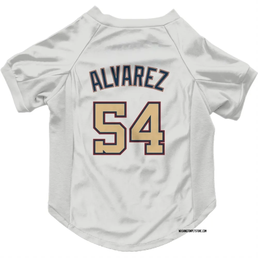 Washington Nationals Andrew Alvarez White/Gold Pet Jersey for Dog & Cat