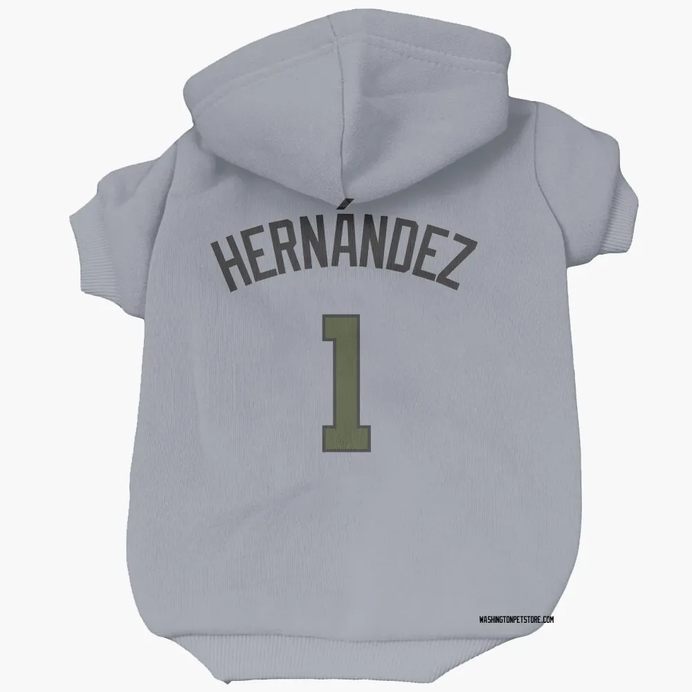 Washington Nationals Cesar Hernandez Gray Pet Hoodie for Dog & Cat