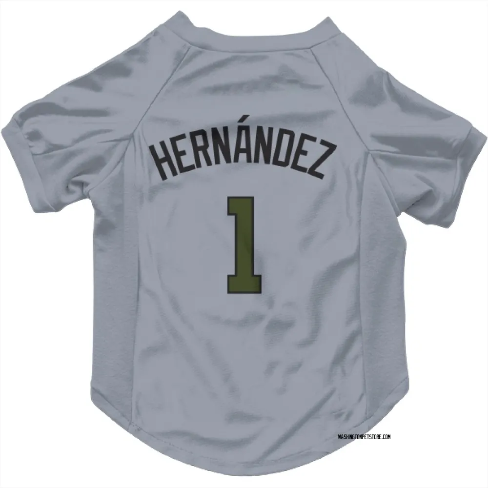 Washington Nationals Cesar Hernandez Gray Pet Jersey for Dog & Cat