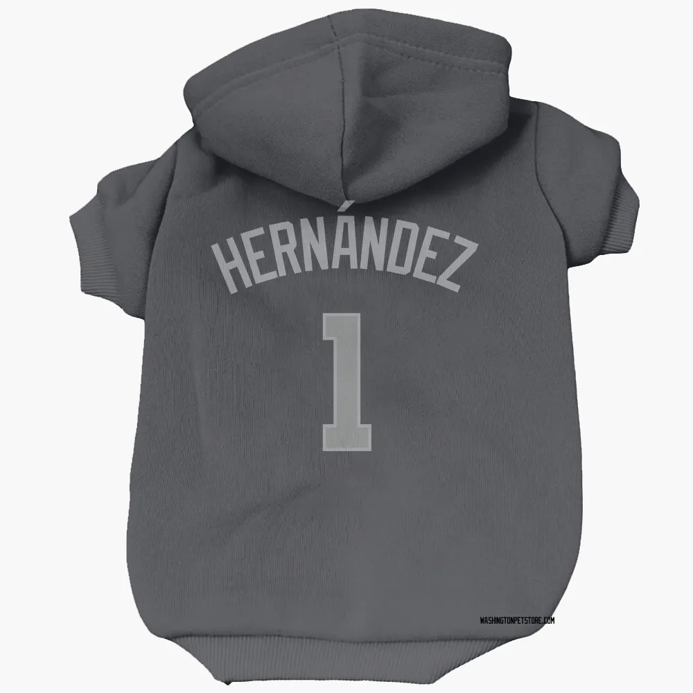 Washington Nationals Cesar Hernandez Navy Gray Pet Hoodie for Dog & Cat