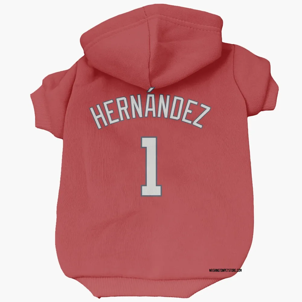 Washington Nationals Cesar Hernandez Red Pet Hoodie for Dog & Cat