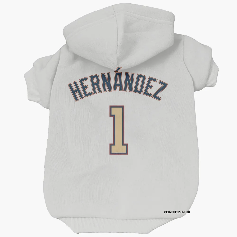 Washington Nationals Cesar Hernandez White/Gold Pet Hoodie for Dog & Cat