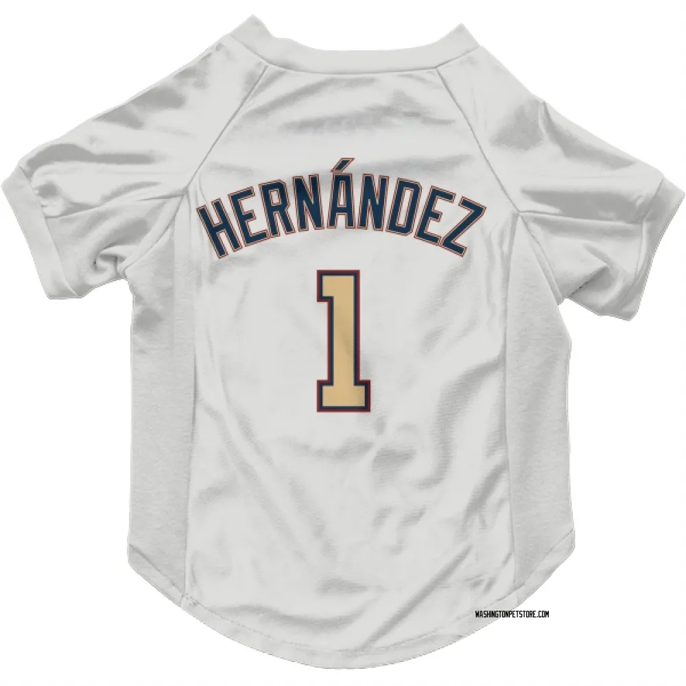 Washington Nationals Cesar Hernandez White/Gold Pet Jersey for Dog & Cat
