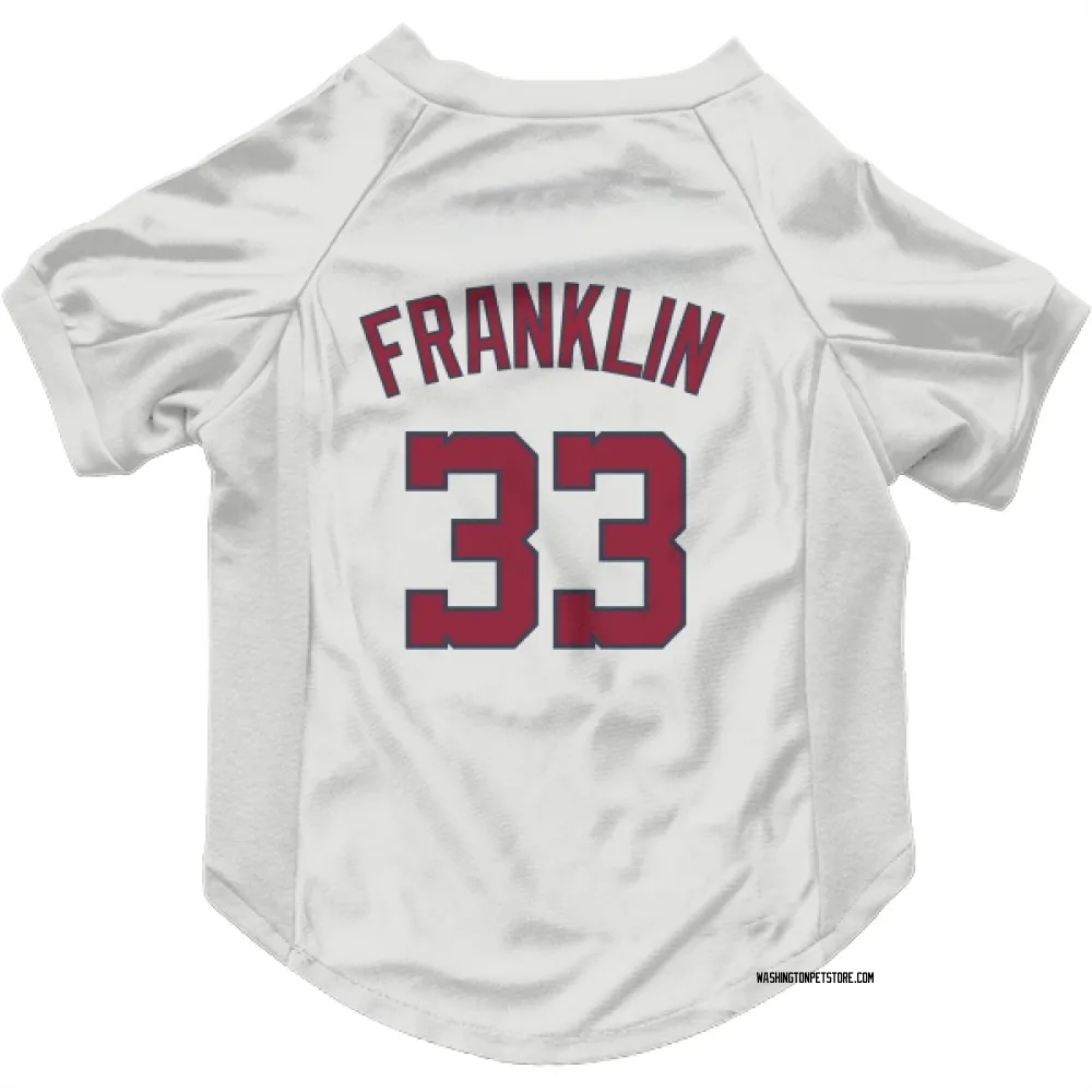 Washington Nationals Christian Franklin White Pet Jersey for Dog & Cat