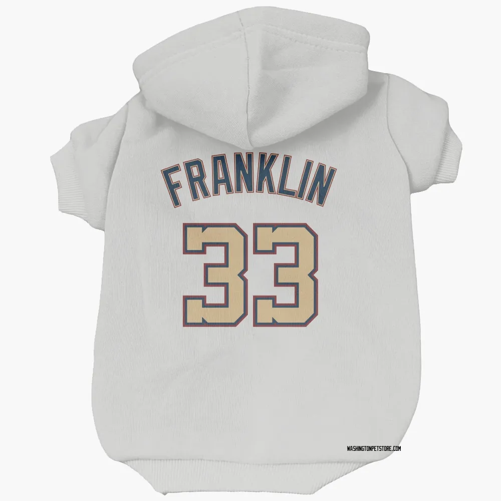 Washington Nationals Christian Franklin White/Gold Pet Hoodie for Dog & Cat