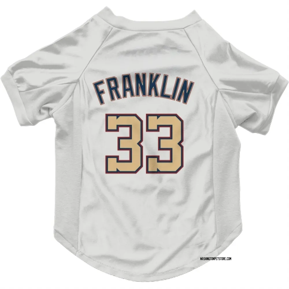 Washington Nationals Christian Franklin White/Gold Pet Jersey for Dog & Cat