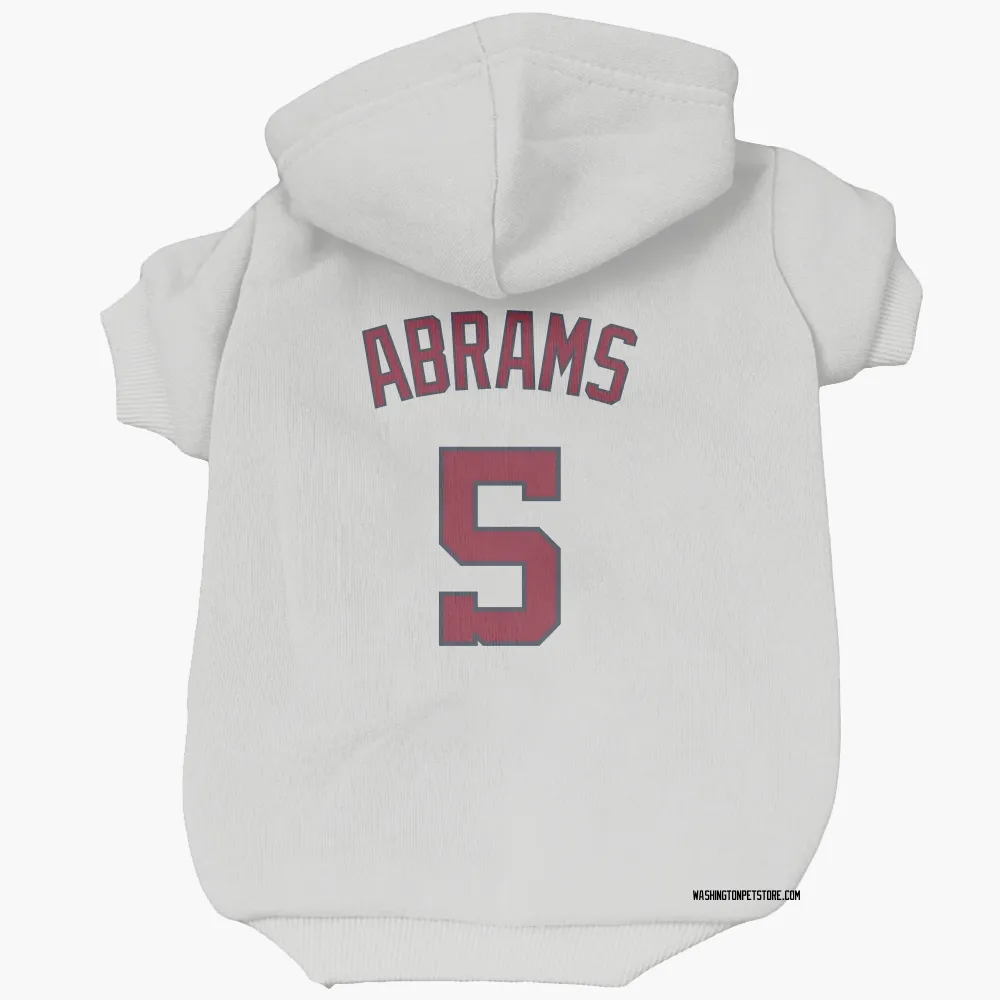 Washington Nationals CJ Abrams White Pet Hoodie for Dog & Cat