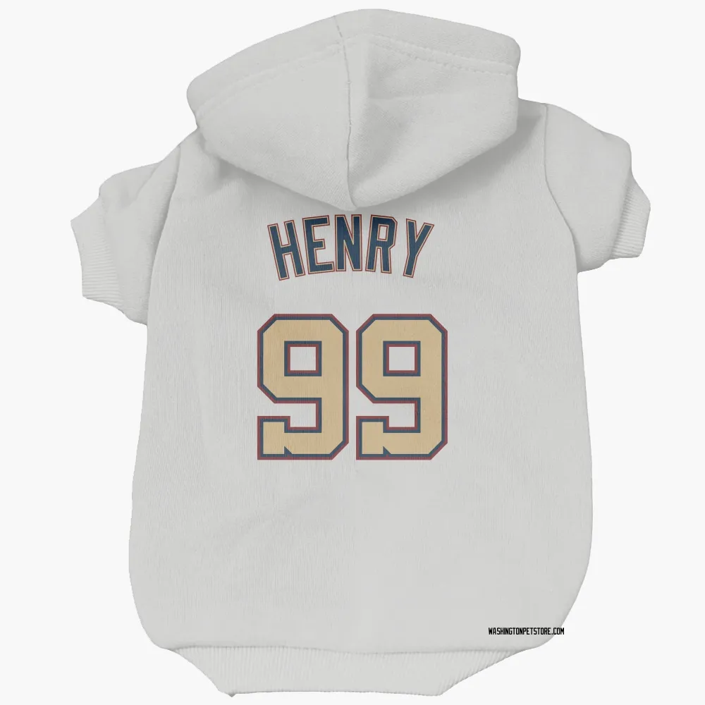 Washington Nationals Cole Henry White/Gold Pet Hoodie for Dog & Cat