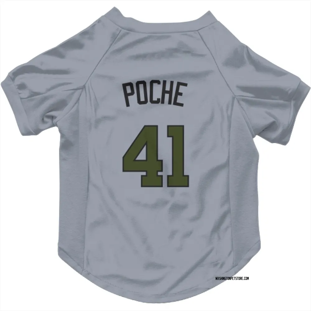Washington Nationals Colin Poche Gray Pet Jersey for Dog & Cat