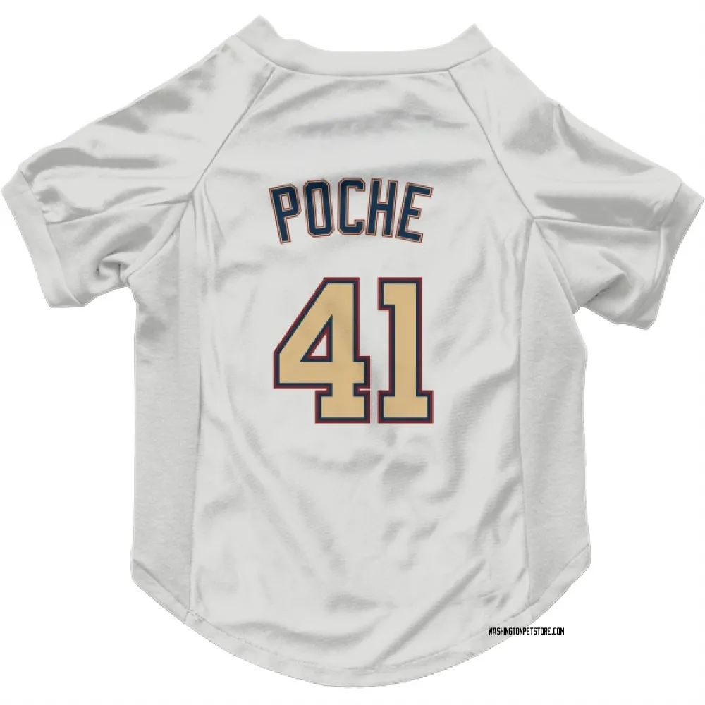 Washington Nationals Colin Poche White/Gold Pet Jersey for Dog & Cat
