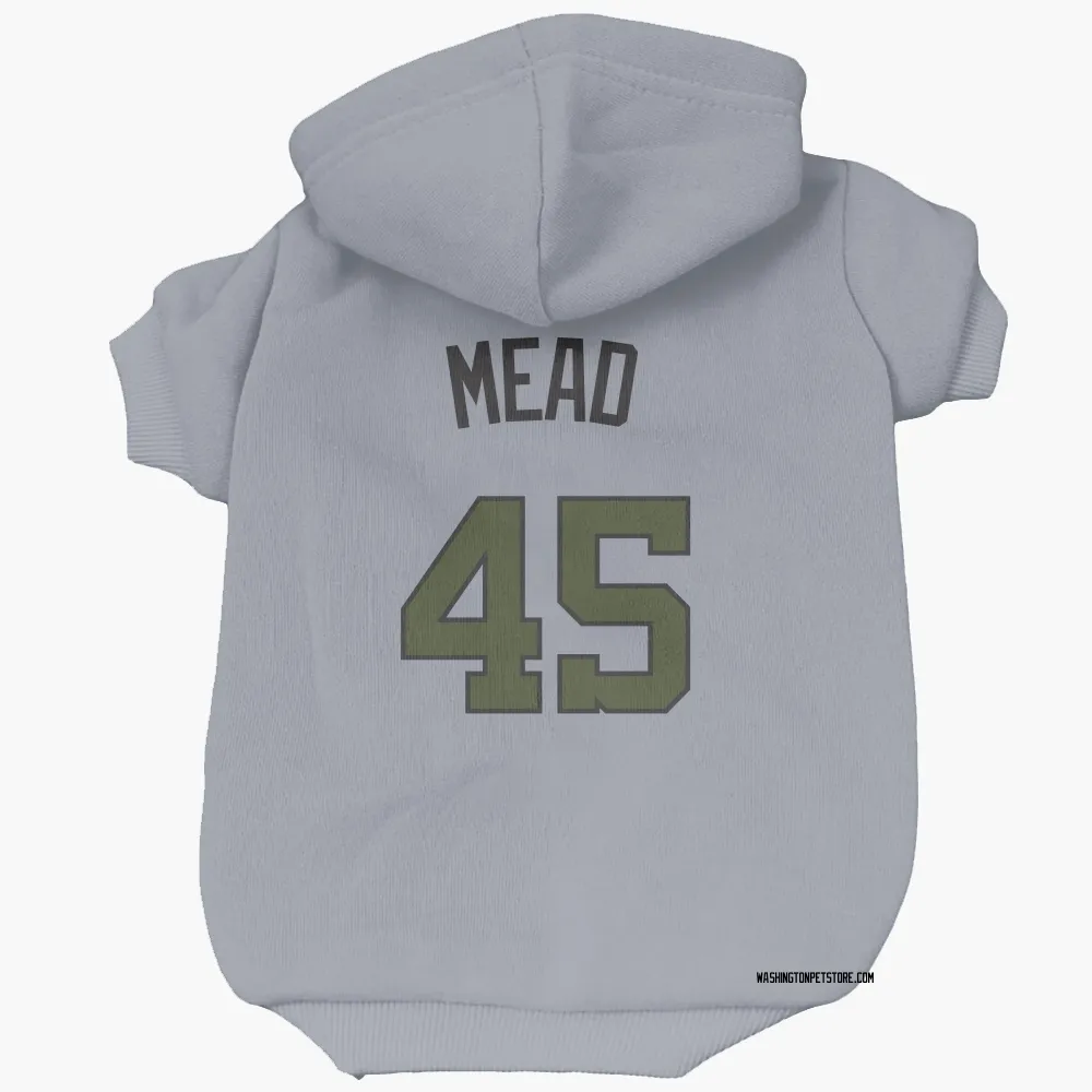 Washington Nationals Curtis Mead Gray Pet Hoodie for Dog & Cat