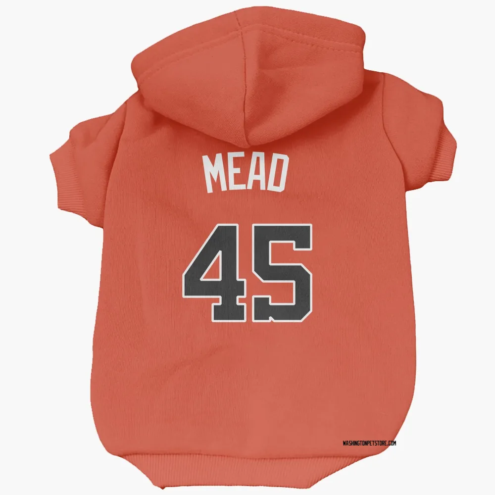 Washington Nationals Curtis Mead Orange Pet Hoodie for Dog & Cat