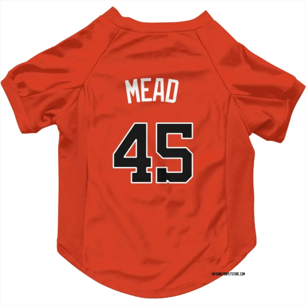 Washington Nationals Curtis Mead Orange Pet Jersey for Dog & Cat