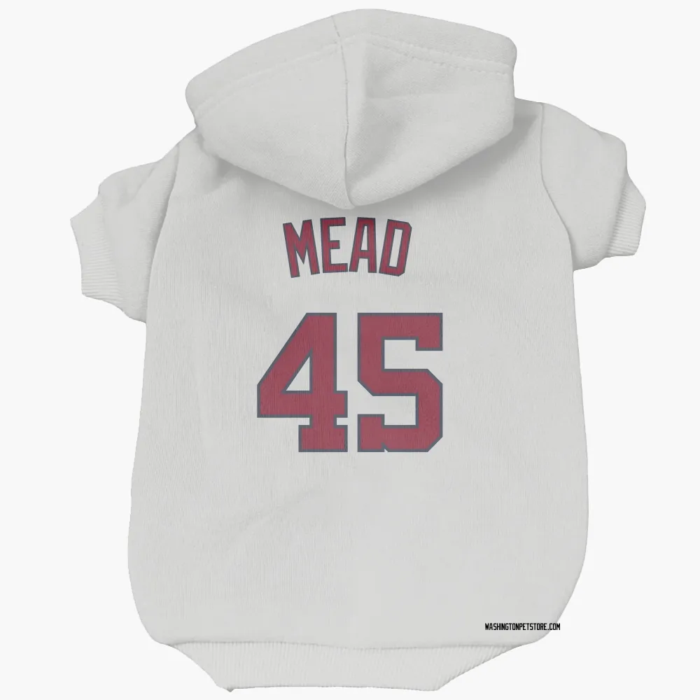 Washington Nationals Curtis Mead White Pet Hoodie for Dog & Cat