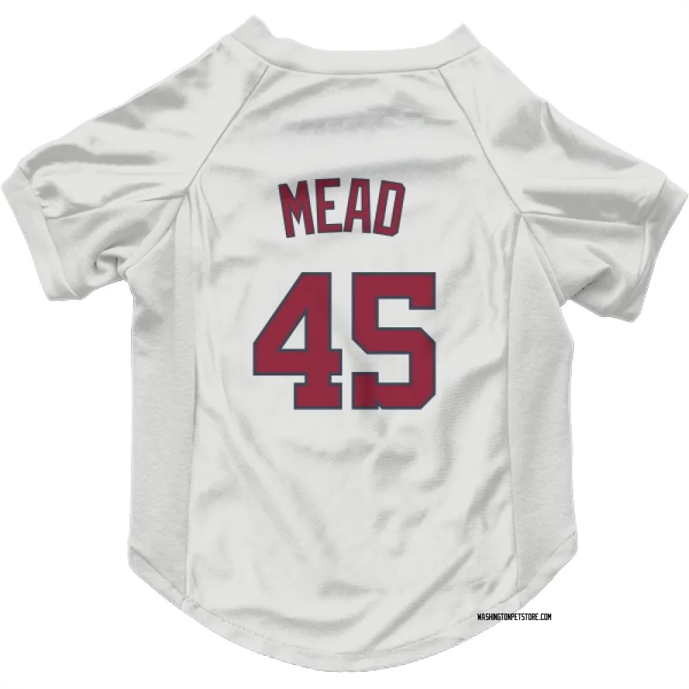 Washington Nationals Curtis Mead White Pet Jersey for Dog & Cat