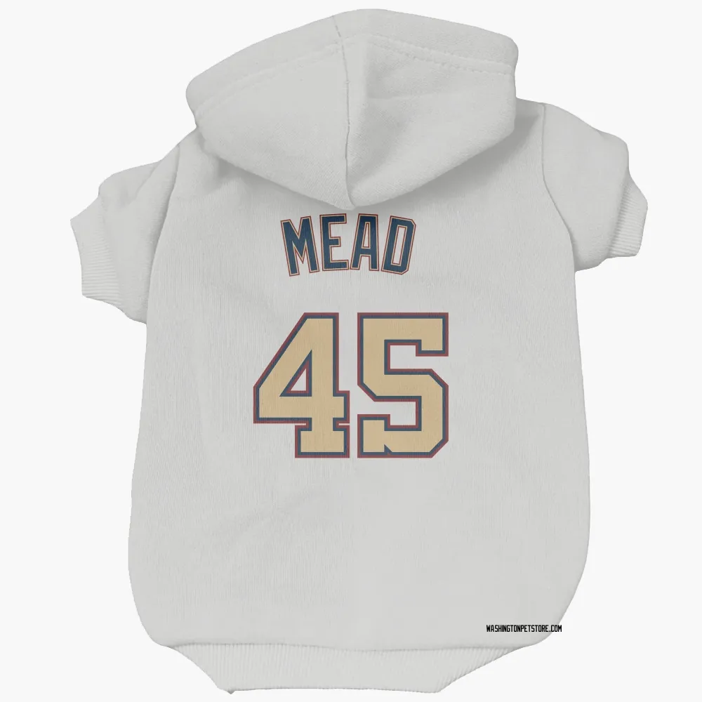Washington Nationals Curtis Mead White/Gold Pet Hoodie for Dog & Cat