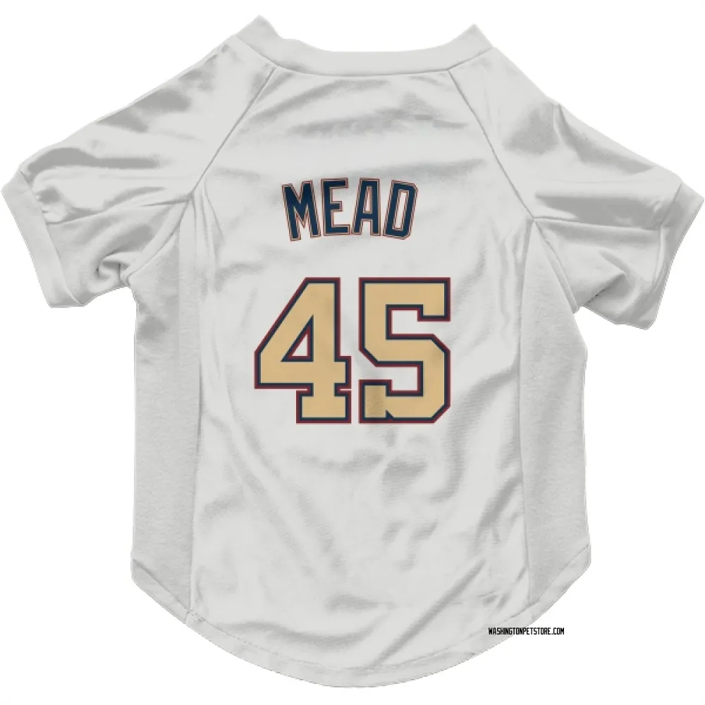 Washington Nationals Curtis Mead White/Gold Pet Jersey for Dog & Cat