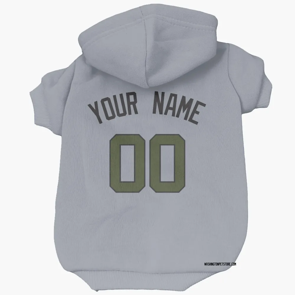 Washington Nationals Custom Gray Pet Hoodie for Dog & Cat