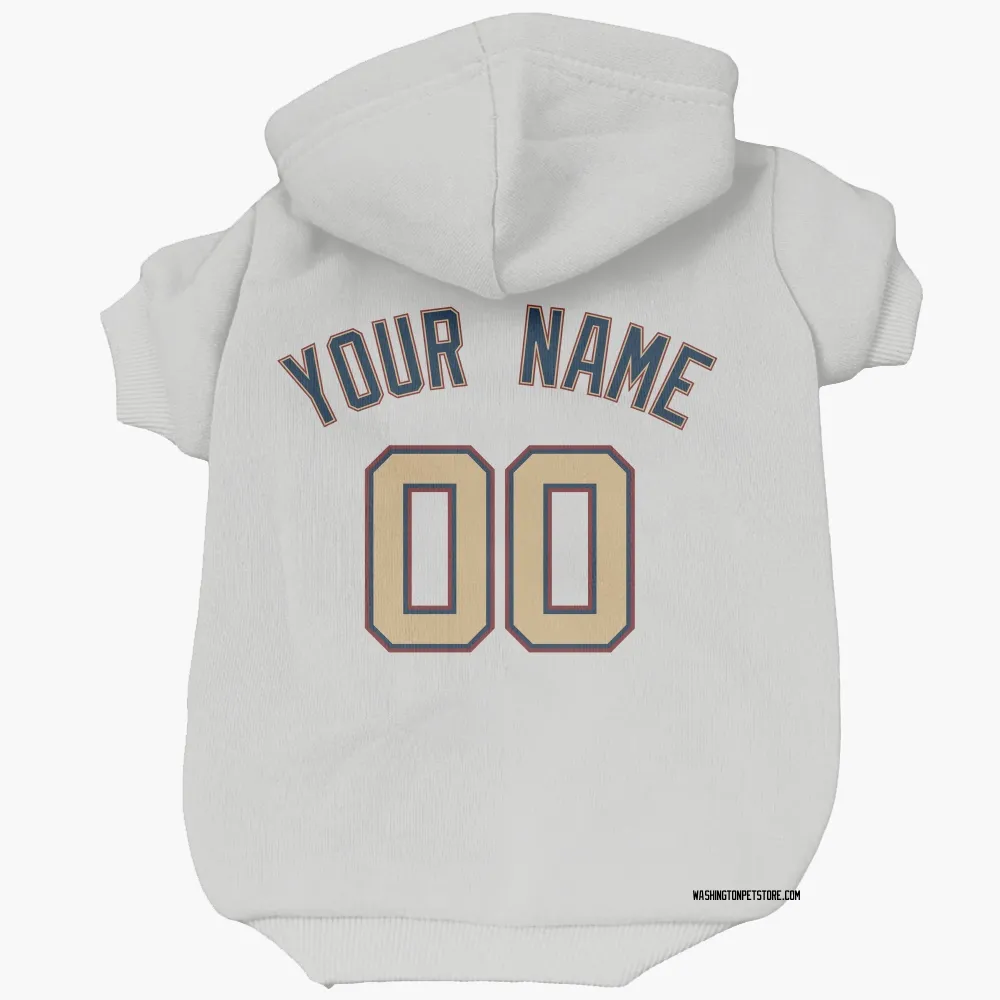 Washington Nationals Custom White/Gold Pet Hoodie for Dog & Cat