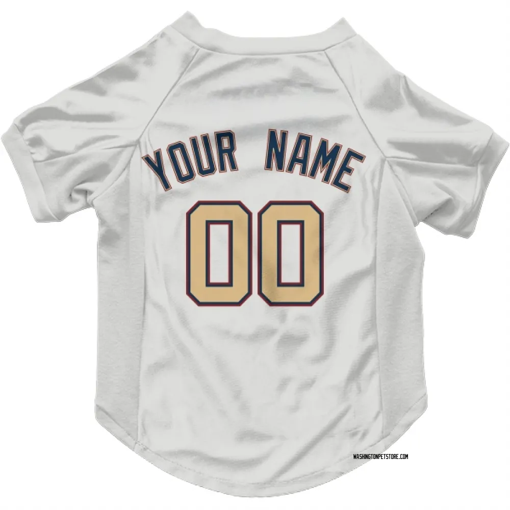 Washington Nationals Custom White/Gold Pet Jersey for Dog & Cat
