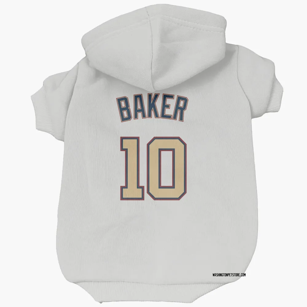 Washington Nationals Darren Baker White/Gold Pet Hoodie for Dog & Cat