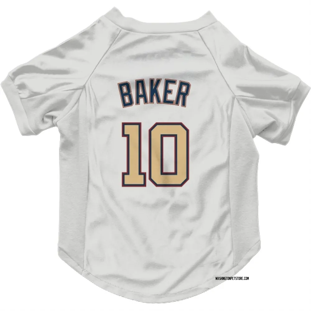 Washington Nationals Darren Baker White/Gold Pet Jersey for Dog & Cat