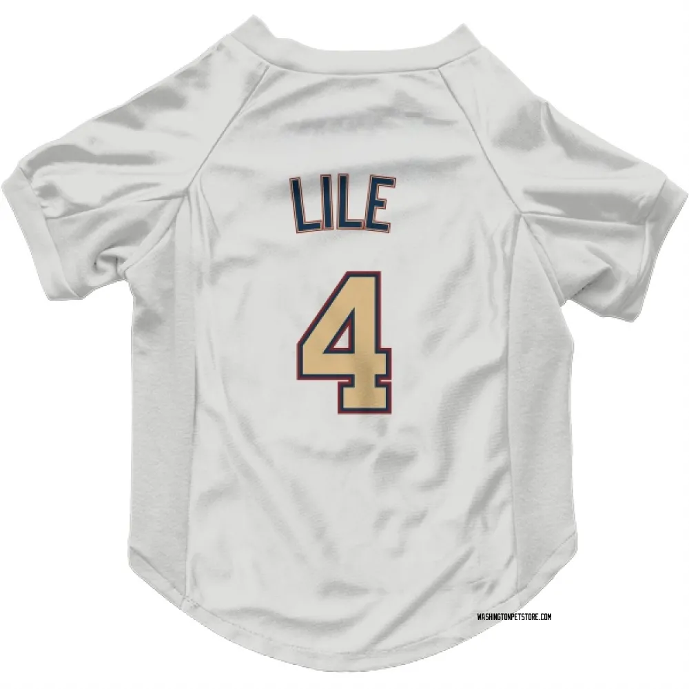 Washington Nationals Daylen Lile White/Gold Pet Jersey for Dog & Cat