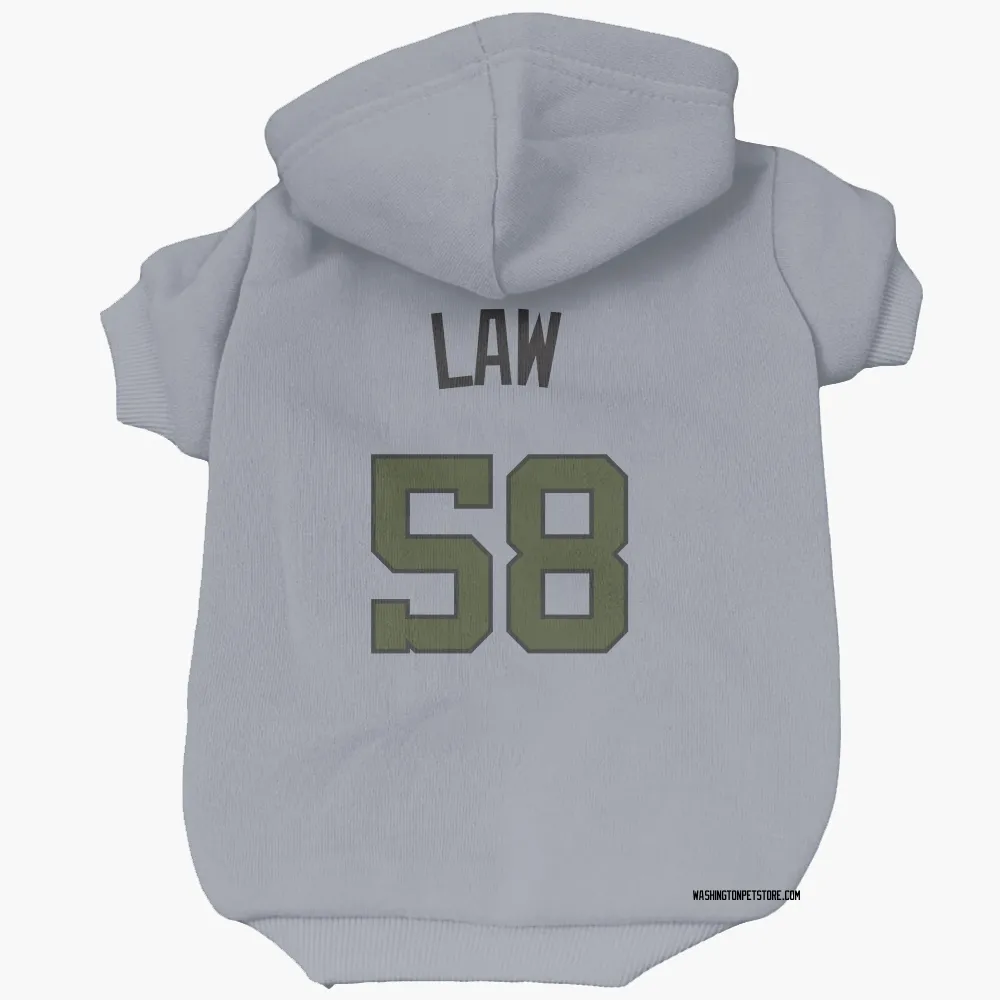 Washington Nationals Derek Law Gray Pet Hoodie for Dog & Cat