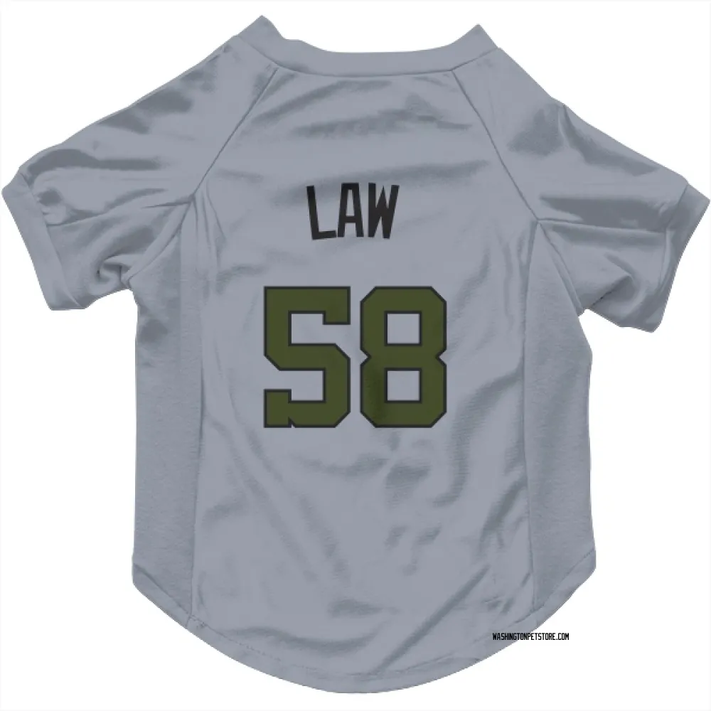 Washington Nationals Derek Law Gray Pet Jersey for Dog & Cat