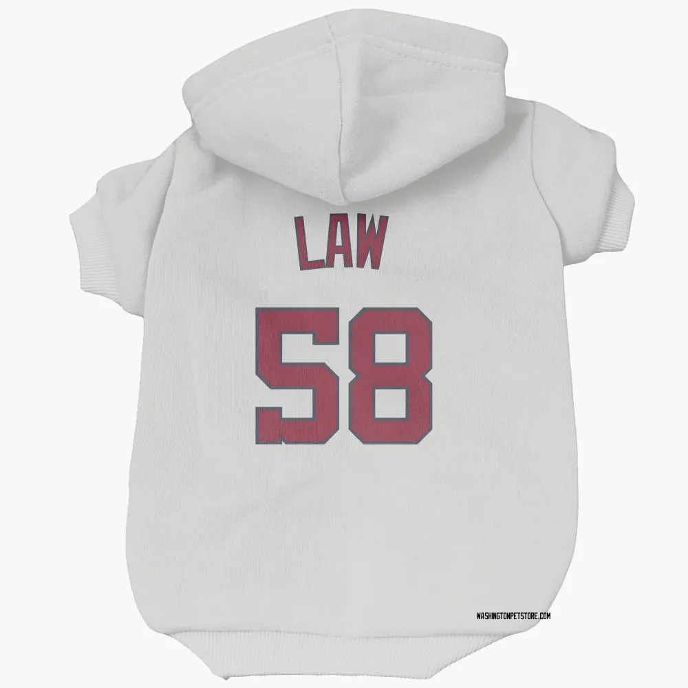 Washington Nationals Derek Law White Pet Hoodie for Dog & Cat