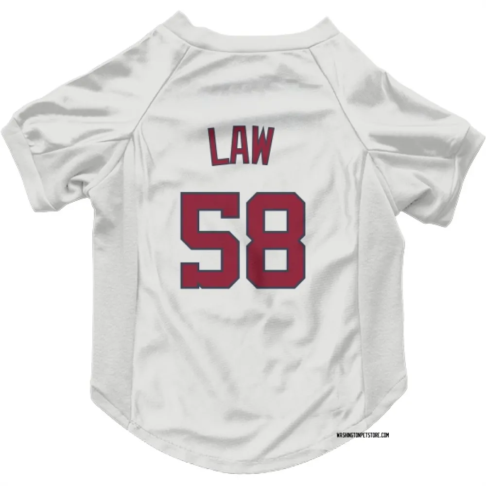 Washington Nationals Derek Law White Pet Jersey for Dog & Cat