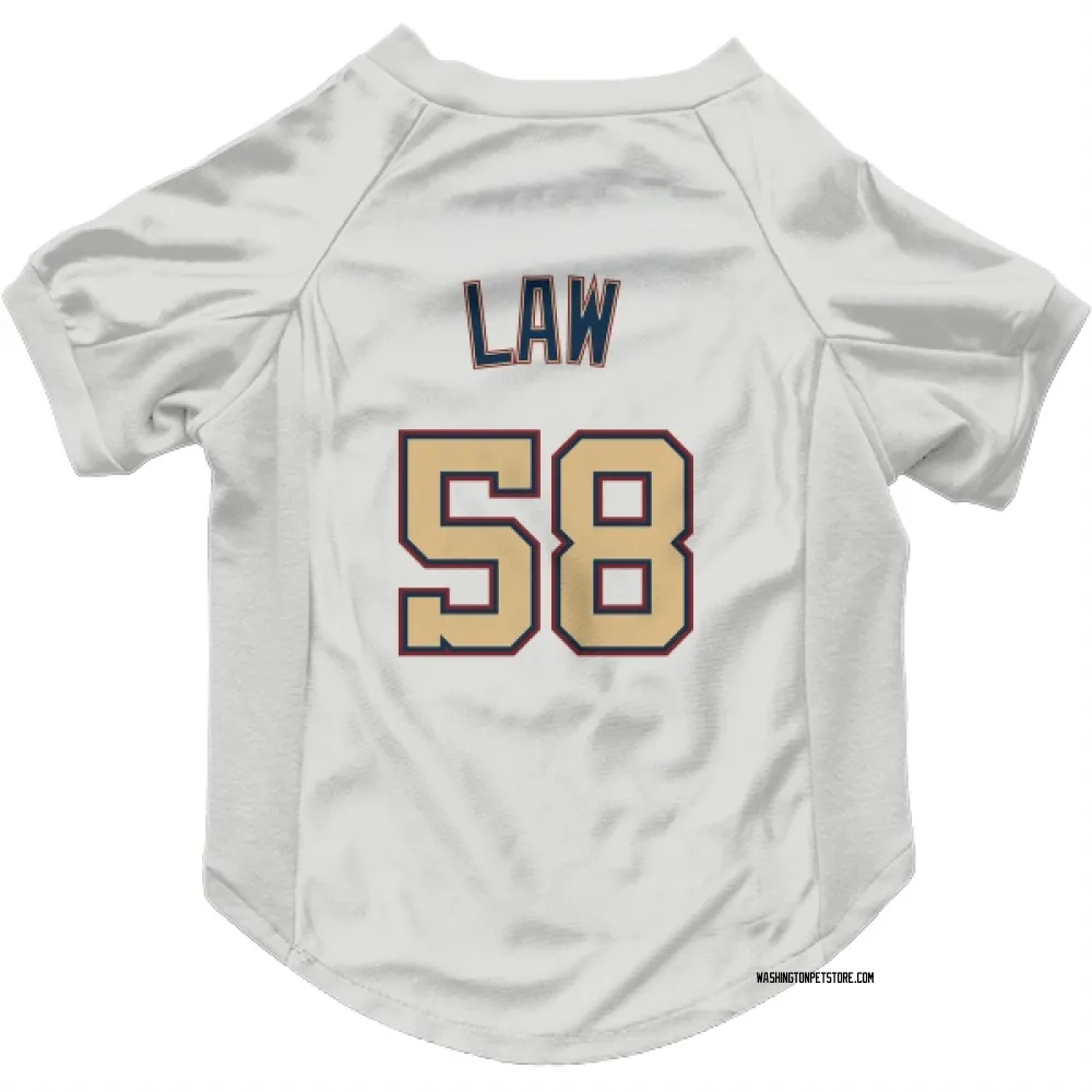 Washington Nationals Derek Law White/Gold Pet Jersey for Dog & Cat