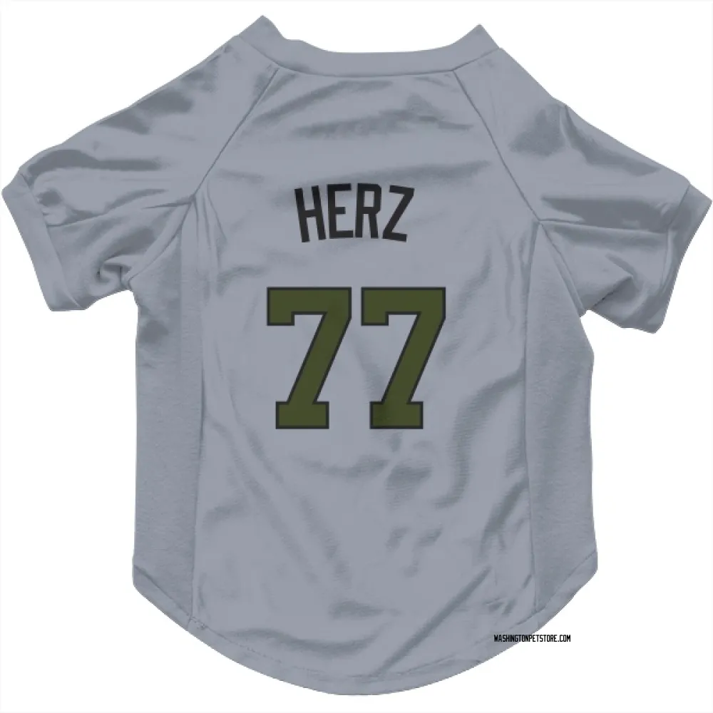 Washington Nationals DJ Herz Gray Pet Jersey for Dog & Cat