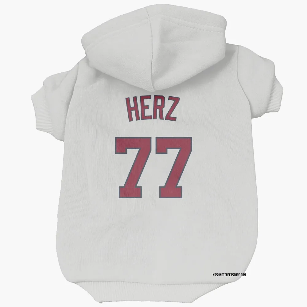 Washington Nationals DJ Herz White Pet Hoodie for Dog & Cat