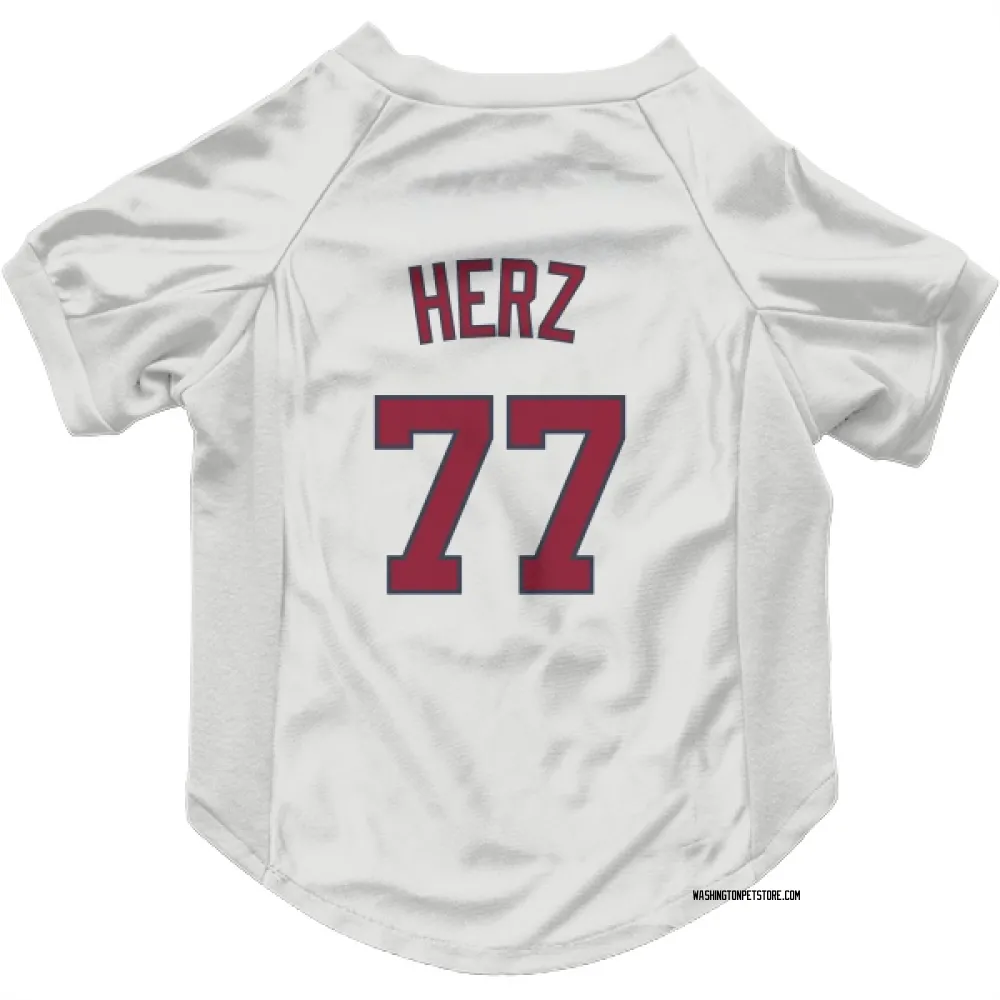 Washington Nationals DJ Herz White Pet Jersey for Dog & Cat