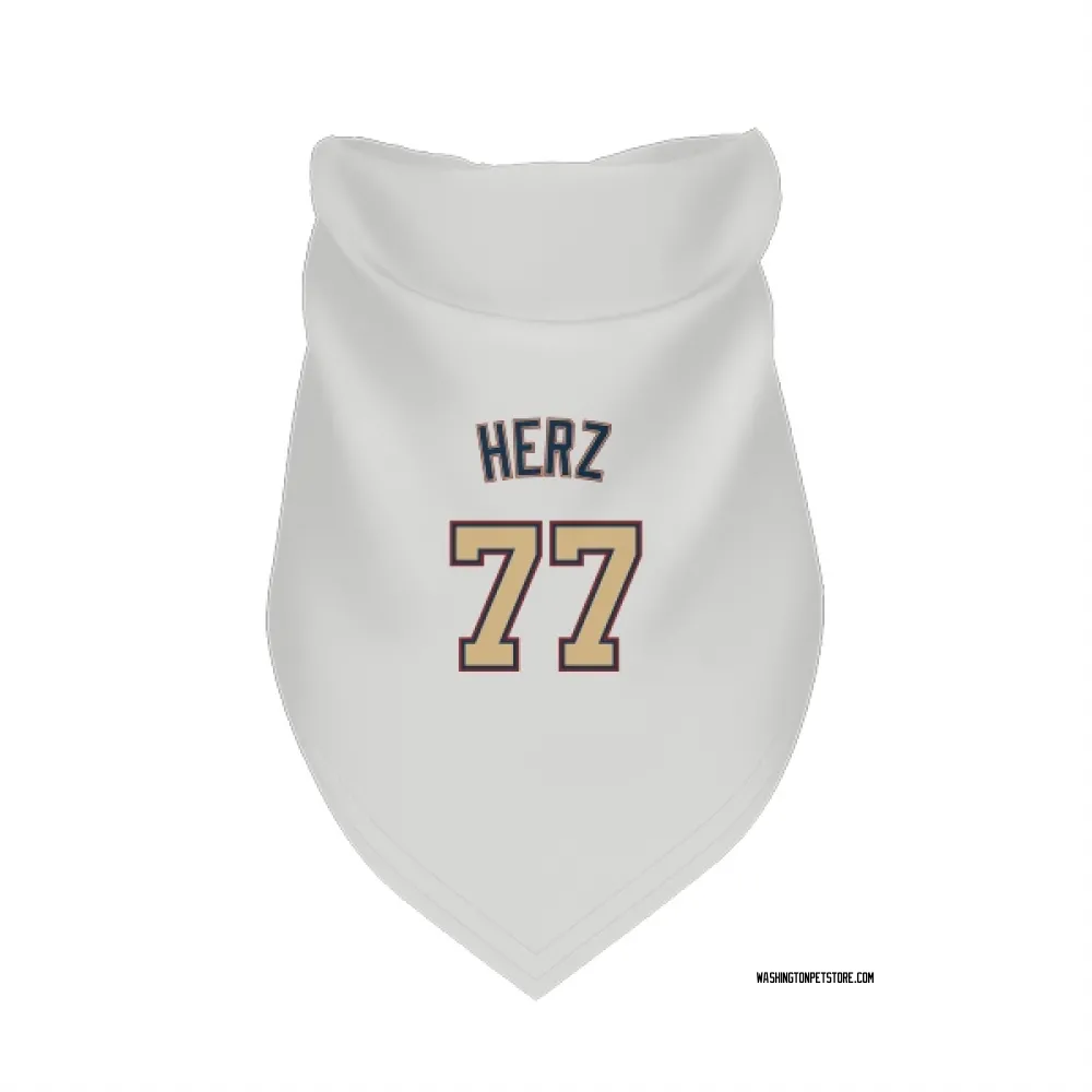 Washington Nationals DJ Herz White/Gold Pet Bandana for Dog & Cat