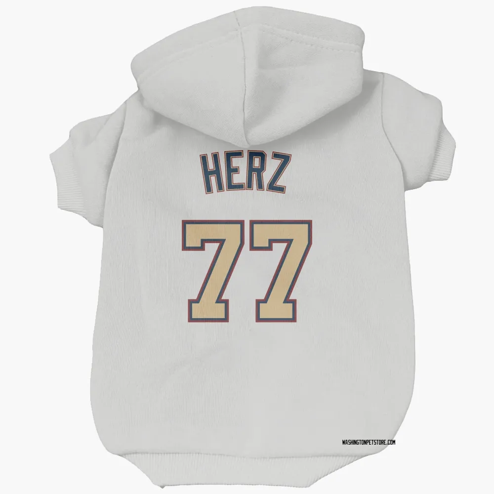 Washington Nationals DJ Herz White/Gold Pet Hoodie for Dog & Cat