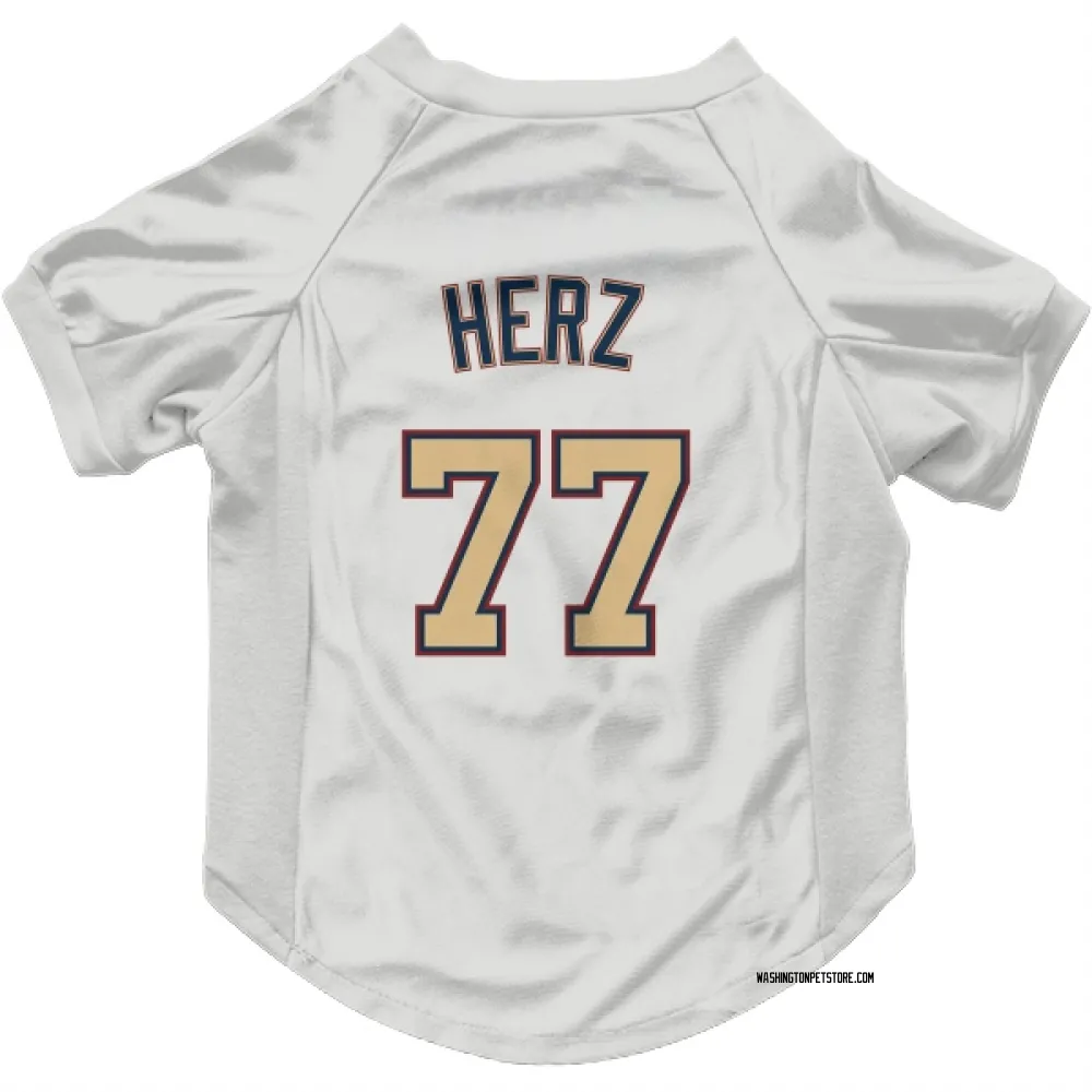 Washington Nationals DJ Herz White/Gold Pet Jersey for Dog & Cat