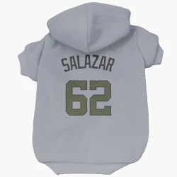 Washington Nationals Eduardo Salazar Gray Pet Hoodie for Dog & Cat
