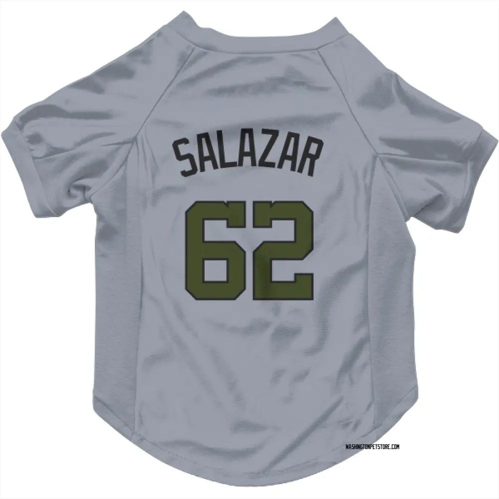 Washington Nationals Eduardo Salazar Gray Pet Jersey for Dog & Cat