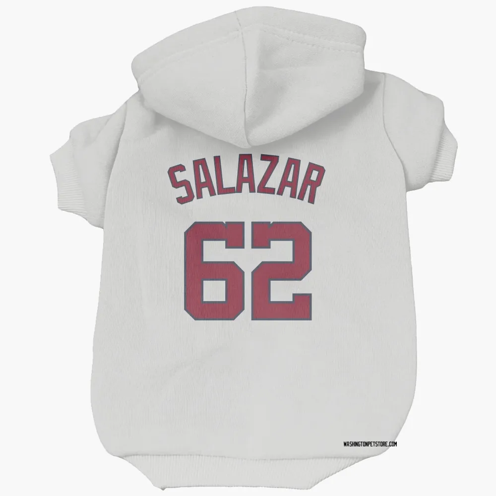 Washington Nationals Eduardo Salazar White Pet Hoodie for Dog & Cat